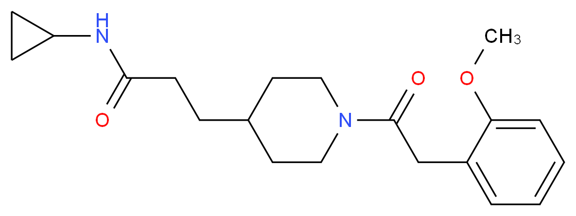 N-cyclopropyl-3-{1-[(2-methoxyphenyl)acetyl]-4-piperidinyl}propanamide_分子结构_CAS_)