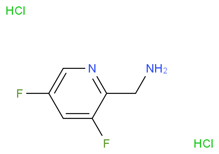 (3,5-difluoropyridin-2-yl)methanamine dihydrochloride_分子结构_CAS_1204298-48-5