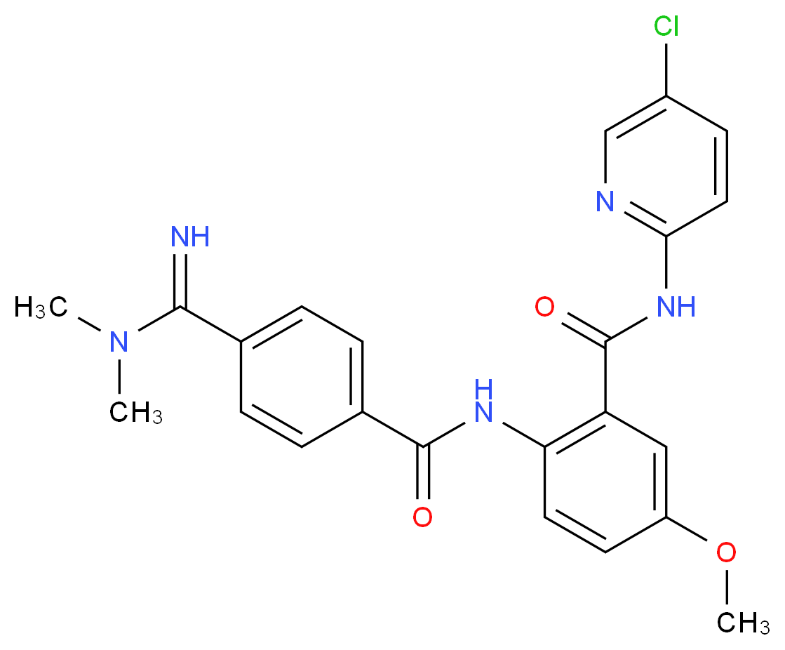 N-(5-chloropyridin-2-yl)-2-[4-(N,N-dimethylcarbamimidoyl)benzamido]-5-methoxybenzamide_分子结构_CAS_330942-05-7