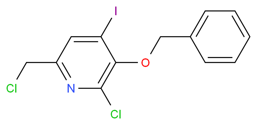 3-(Benzyloxy)-2-chloro-6-(chloromethyl)-4-iodopyridine_分子结构_CAS_)