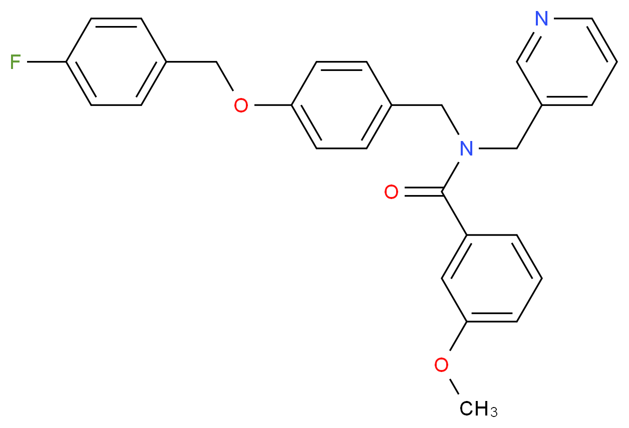 N-{4-[(4-fluorobenzyl)oxy]benzyl}-3-methoxy-N-(3-pyridinylmethyl)benzamide_分子结构_CAS_)
