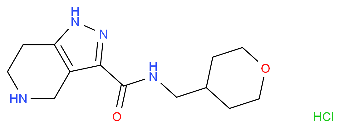 N-(Tetrahydro-2H-pyran-4-ylmethyl)-4,5,6,7-tetra-hydro-1H-pyrazolo[4,3-c]pyridine-3-carboxamide HCl_分子结构_CAS_)