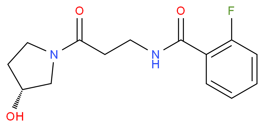 2-fluoro-N-{3-[(3R)-3-hydroxypyrrolidin-1-yl]-3-oxopropyl}benzamide_分子结构_CAS_)