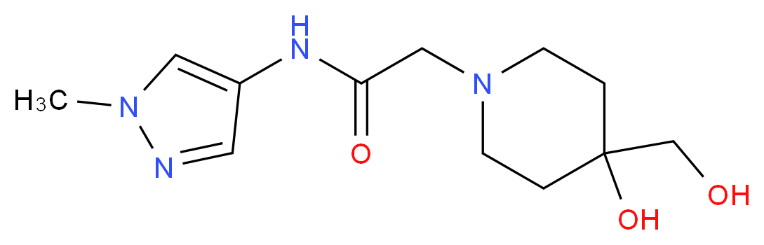 2-[4-hydroxy-4-(hydroxymethyl)piperidin-1-yl]-N-(1-methyl-1H-pyrazol-4-yl)acetamide_分子结构_CAS_)