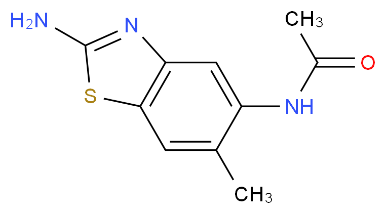 N-(2-amino-6-methyl-1,3-benzothiazol-5-yl)acetamide_分子结构_CAS_351437-81-5