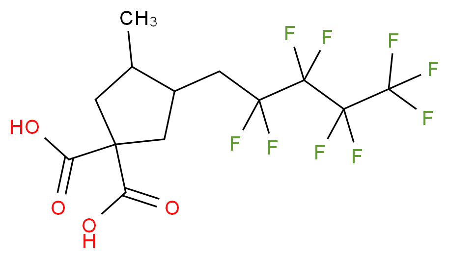 3-(1H,1H-Nonafluoropentyl)-4-methylcyclopentane-1,1-dicarboxylic acid_分子结构_CAS_)