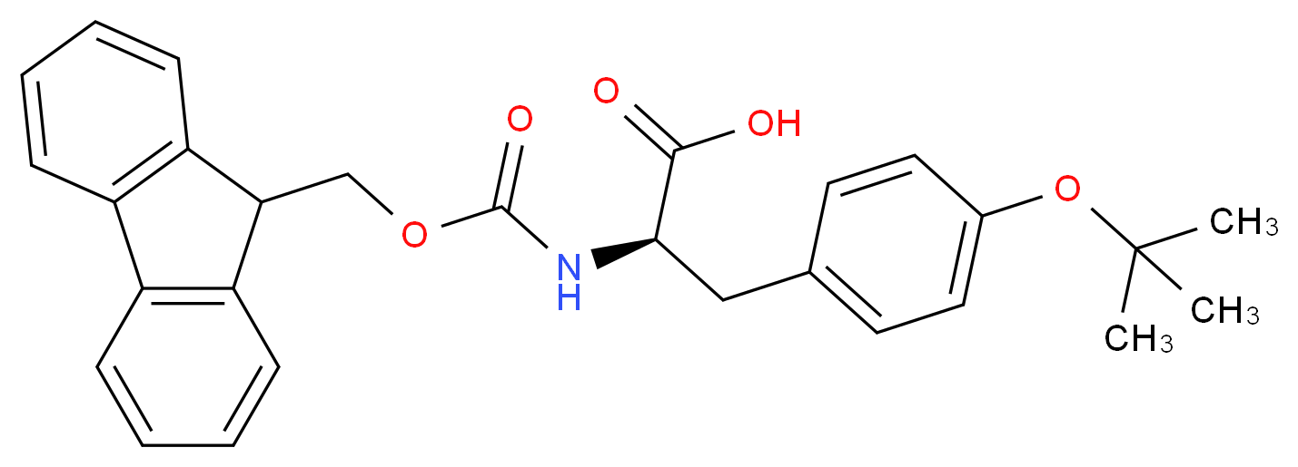 (2R)-3-[4-(tert-butoxy)phenyl]-2-{[(9H-fluoren-9-ylmethoxy)carbonyl]amino}propanoic acid_分子结构_CAS_118488-18-9