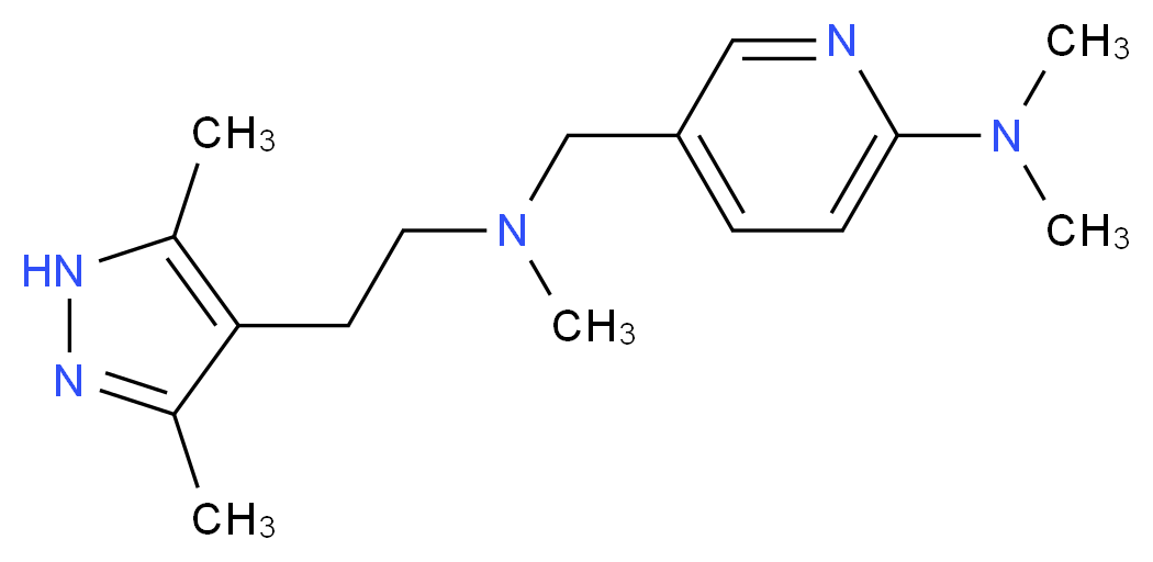 5-{[[2-(3,5-dimethyl-1H-pyrazol-4-yl)ethyl](methyl)amino]methyl}-N,N-dimethylpyridin-2-amine_分子结构_CAS_)