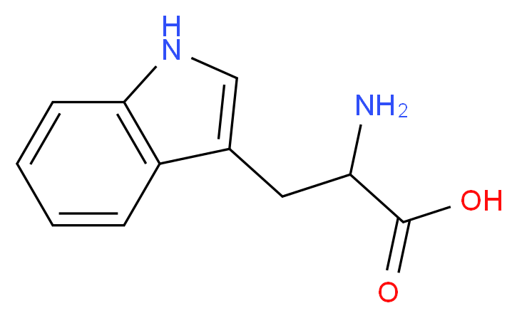 2-amino-3-(1H-indol-3-yl)propanoic acid_分子结构_CAS_153-94-6