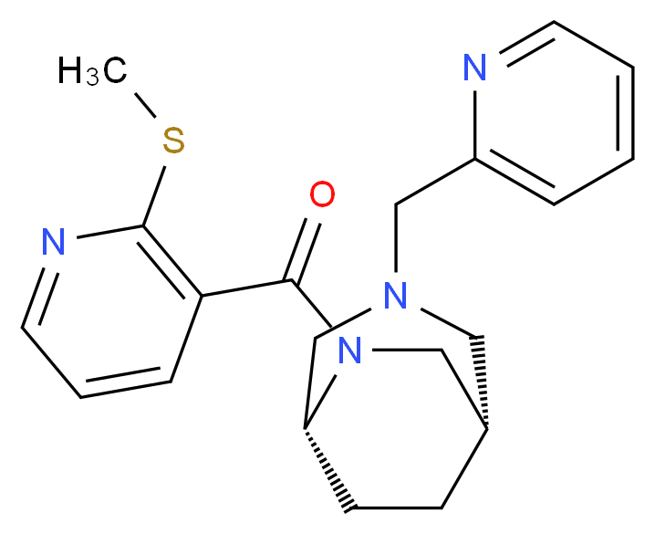 (1S*,5R*)-6-{[2-(methylthio)-3-pyridinyl]carbonyl}-3-(2-pyridinylmethyl)-3,6-diazabicyclo[3.2.2]nonane_分子结构_CAS_)