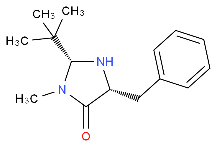 (2R,5R)-(+)-2-叔丁基-3-甲基-5-苄基-4-咪唑烷酮_分子结构_CAS_390766-89-9)