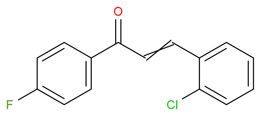 3-(2-chlorophenyl)-1-(4-fluorophenyl)prop-2-en-1-one_分子结构_CAS_28081-11-0