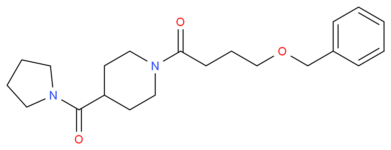 1-[4-(benzyloxy)butanoyl]-4-(1-pyrrolidinylcarbonyl)piperidine_分子结构_CAS_)