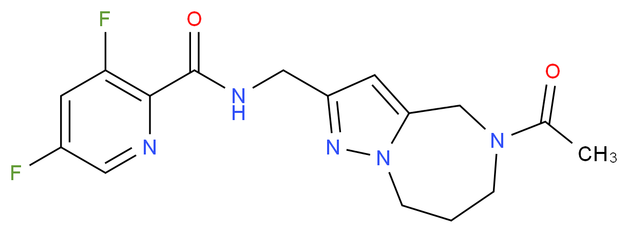 N-[(5-acetyl-5,6,7,8-tetrahydro-4H-pyrazolo[1,5-a][1,4]diazepin-2-yl)methyl]-3,5-difluoropyridine-2-carboxamide_分子结构_CAS_)
