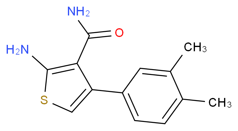 2-Amino-4-(3,4-dimethylphenyl)thiophene-3-carboxamide_分子结构_CAS_)
