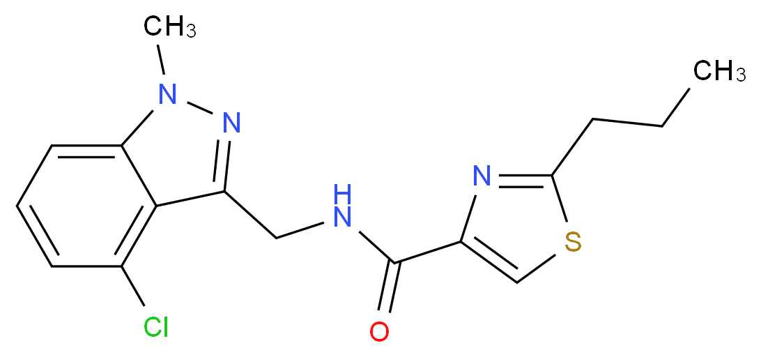 N-[(4-chloro-1-methyl-1H-indazol-3-yl)methyl]-2-propyl-1,3-thiazole-4-carboxamide_分子结构_CAS_)