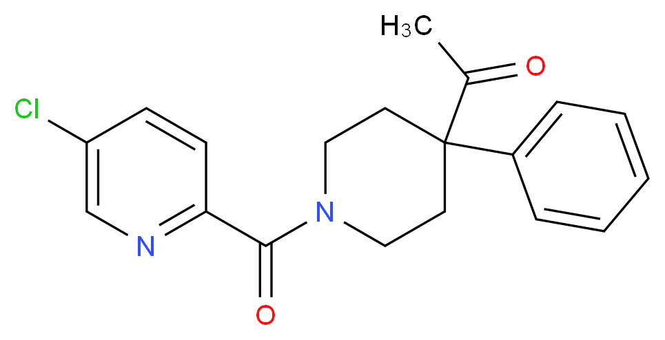 1-{1-[(5-chloro-2-pyridinyl)carbonyl]-4-phenyl-4-piperidinyl}ethanone_分子结构_CAS_)