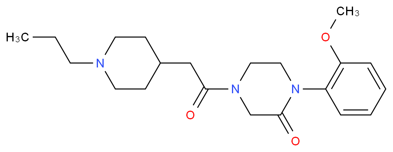 1-(2-methoxyphenyl)-4-[(1-propyl-4-piperidinyl)acetyl]-2-piperazinone_分子结构_CAS_)