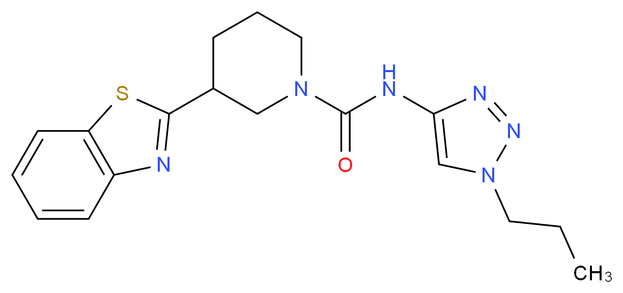 3-(1,3-benzothiazol-2-yl)-N-(1-propyl-1H-1,2,3-triazol-4-yl)piperidine-1-carboxamide_分子结构_CAS_)