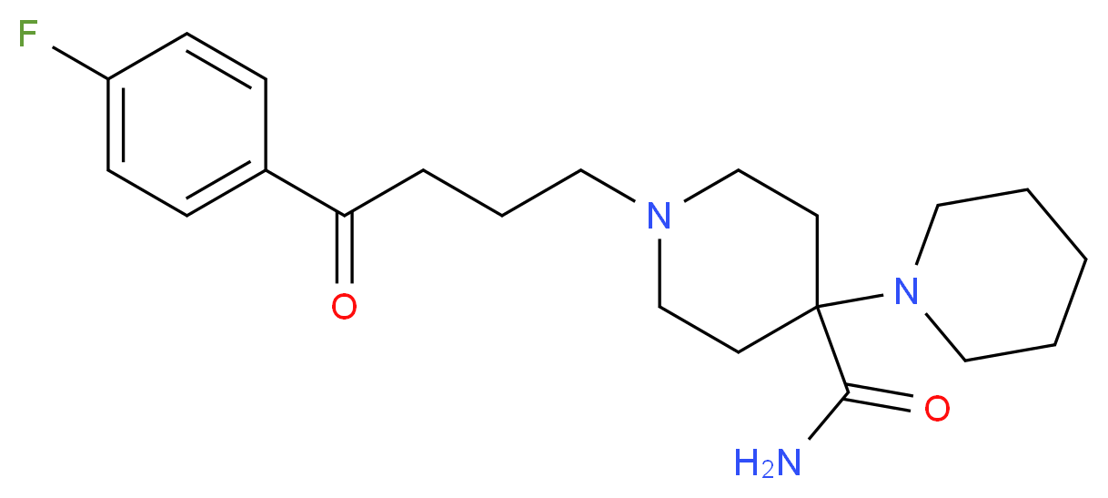 1-[4-(4-fluorophenyl)-4-oxobutyl]-4-(piperidin-1-yl)piperidine-4-carboxamide_分子结构_CAS_1893-33-0