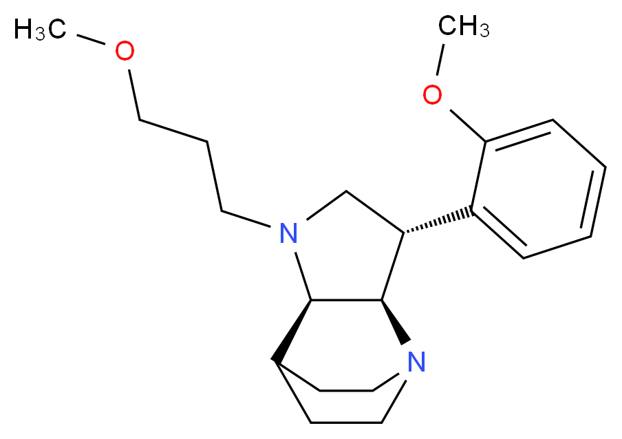(2R*,3S*,6R*)-3-(2-methoxyphenyl)-5-(3-methoxypropyl)-1,5-diazatricyclo[5.2.2.0~2,6~]undecane_分子结构_CAS_)