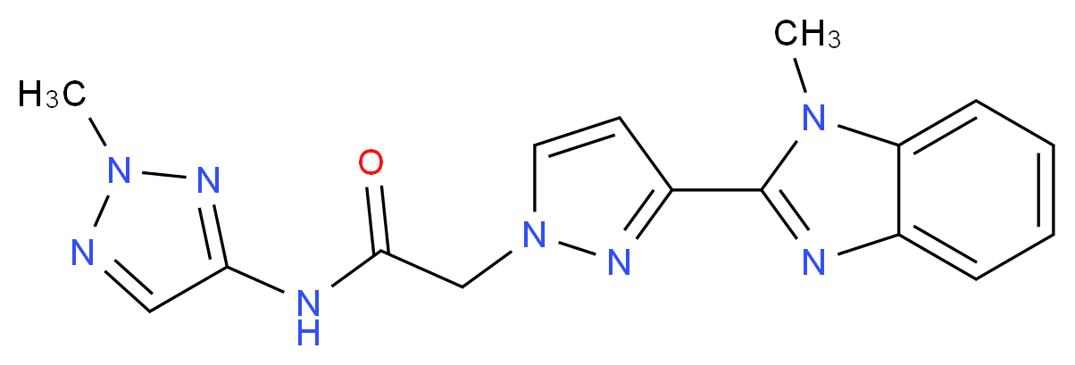 2-[3-(1-methyl-1H-benzimidazol-2-yl)-1H-pyrazol-1-yl]-N-(2-methyl-2H-1,2,3-triazol-4-yl)acetamide_分子结构_CAS_)