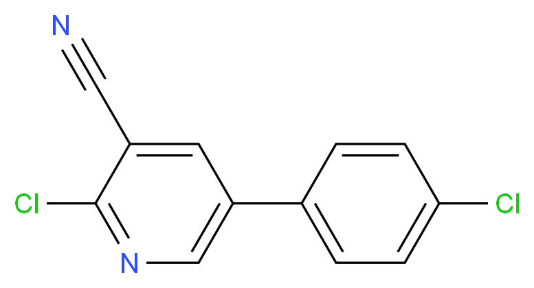 2-Chloro-5-(4-chlorophenyl)nicotinonitrile_分子结构_CAS_35982-99-1)