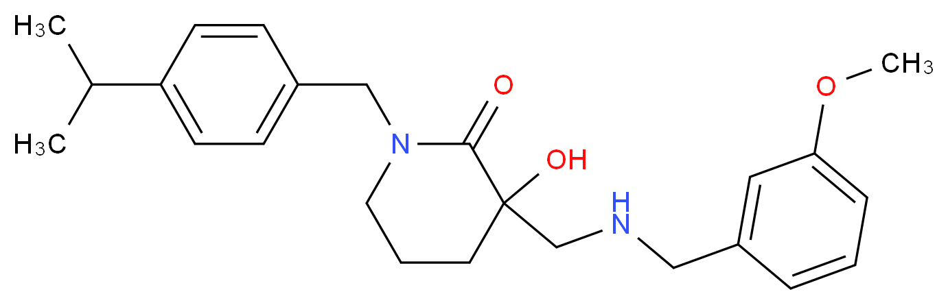 3-hydroxy-1-(4-isopropylbenzyl)-3-{[(3-methoxybenzyl)amino]methyl}piperidin-2-one_分子结构_CAS_)