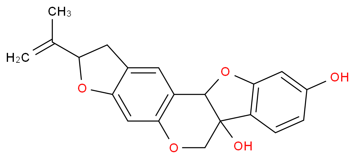 6-(prop-1-en-2-yl)-7,11,20-trioxapentacyclo[11.7.0.0<sup>2</sup>,<sup>1</sup><sup>0</sup>.0<sup>4</sup>,<sup>8</sup>.0<sup>1</sup><sup>4</sup>,<sup>1</sup><sup>9</sup>]icosa-2(10),3,8,14(19),15,17-hexaene-13,17-diol_分子结构_CAS_61080-23-7