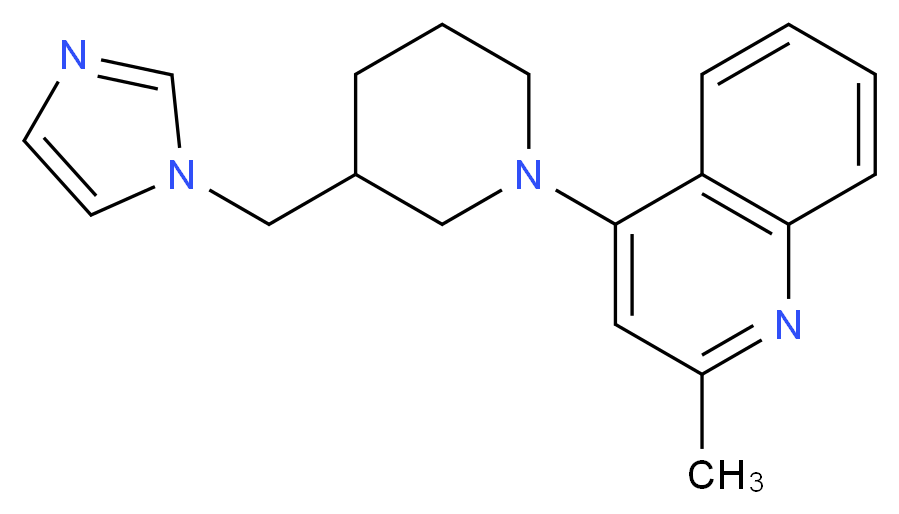 4-[3-(1H-imidazol-1-ylmethyl)-1-piperidinyl]-2-methylquinoline_分子结构_CAS_)