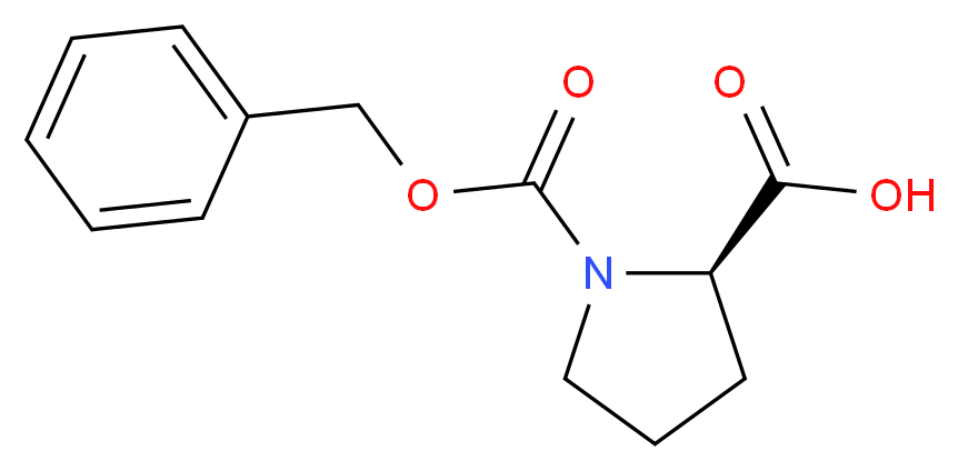 (+)-Z-D-脯氨酸_分子结构_CAS_6404-31-5)