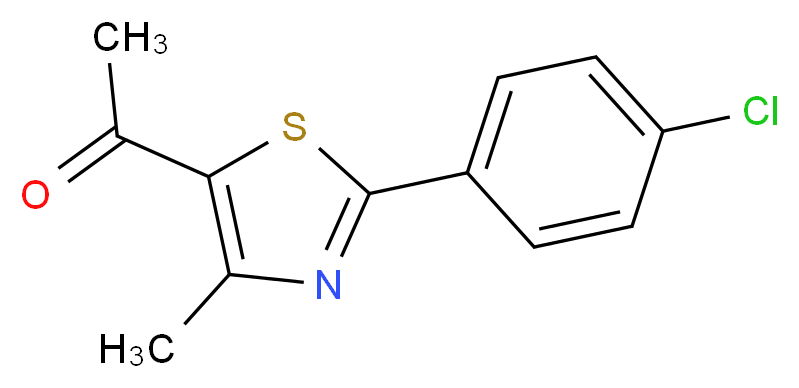 1-[2-(4-chlorophenyl)-4-methyl-1,3-thiazol-5-yl]ethan-1-one_分子结构_CAS_54001-07-9