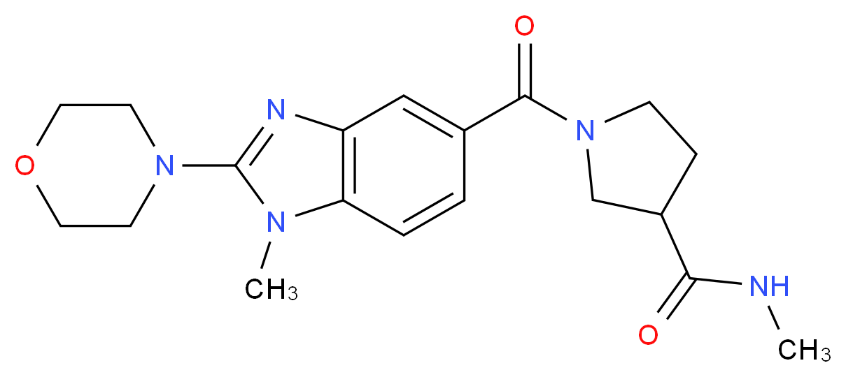 N-methyl-1-{[1-methyl-2-(4-morpholinyl)-1H-benzimidazol-5-yl]carbonyl}-3-pyrrolidinecarboxamide_分子结构_CAS_)