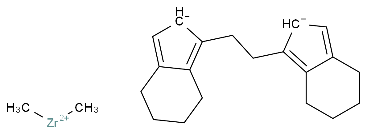 1-[2-(4,5,6,7-tetrahydro-2H-inden-2-id-1-yl)ethyl]-4,5,6,7-tetrahydro-2H-inden-2-ide; dimethylzirconiumbis(ylium)_分子结构_CAS_112243-80-8