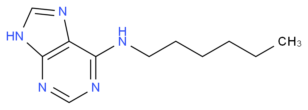 6-n-HEXYLAMINOPURINE_分子结构_CAS_14333-96-1)