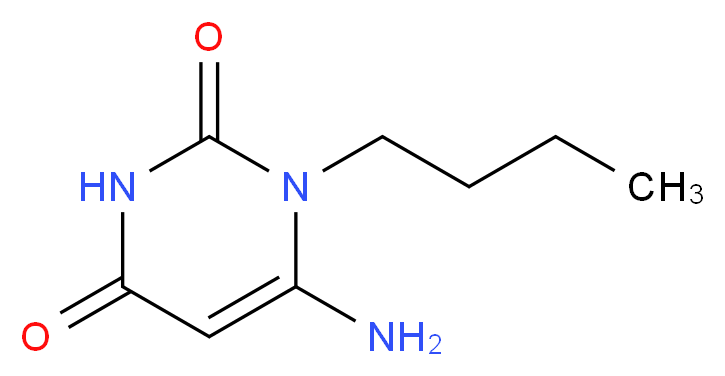 6-amino-1-butyl-1,2,3,4-tetrahydropyrimidine-2,4-dione_分子结构_CAS_53681-49-5
