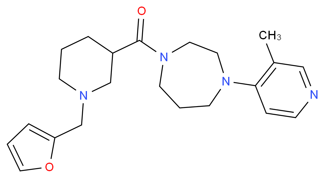 1-{[1-(2-furylmethyl)-3-piperidinyl]carbonyl}-4-(3-methyl-4-pyridinyl)-1,4-diazepane_分子结构_CAS_)