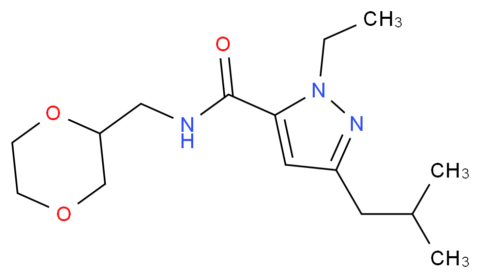 N-(1,4-dioxan-2-ylmethyl)-1-ethyl-3-isobutyl-1H-pyrazole-5-carboxamide_分子结构_CAS_)