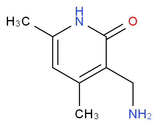 3-(aminomethyl)-4,6-dimethyl-1,2-dihydropyridin-2-one_分子结构_CAS_771579-27-2