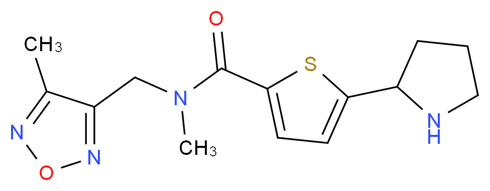 N-methyl-N-[(4-methyl-1,2,5-oxadiazol-3-yl)methyl]-5-(2-pyrrolidinyl)-2-thiophenecarboxamide_分子结构_CAS_)