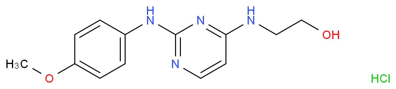 2-({2-[(4-methoxyphenyl)amino]pyrimidin-4-yl}amino)ethan-1-ol hydrochloride_分子结构_CAS_1049741-55-0