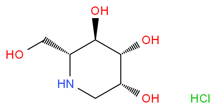 (2R,3R,4R,5R)-2-(hydroxymethyl)piperidine-3,4,5-triol hydrochloride_分子结构_CAS_73465-43-7