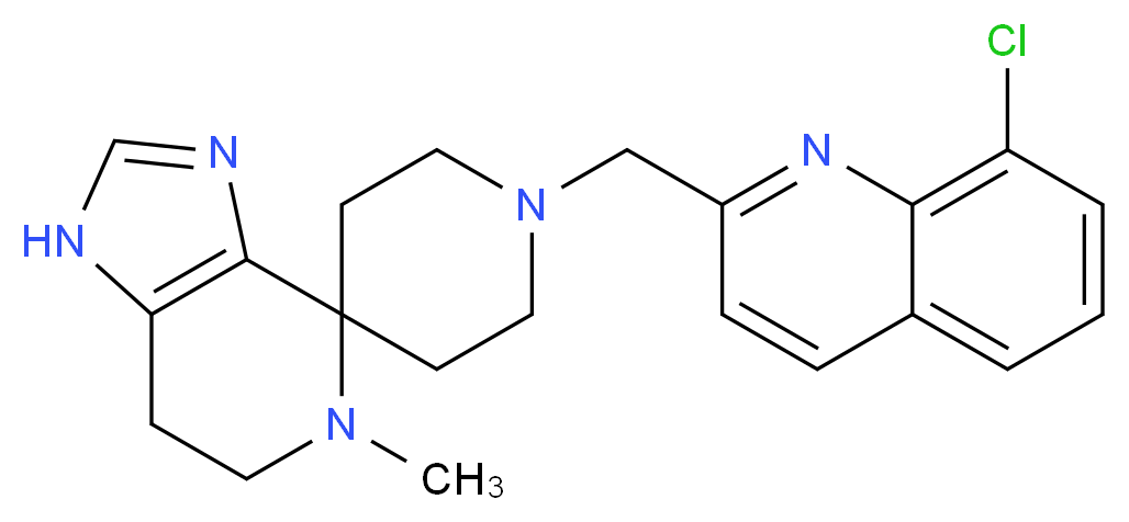 1'-[(8-chloroquinolin-2-yl)methyl]-5-methyl-1,5,6,7-tetrahydrospiro[imidazo[4,5-c]pyridine-4,4'-piperidine]_分子结构_CAS_)