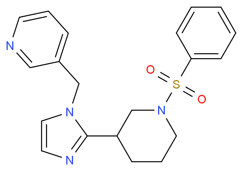 3-({2-[1-(phenylsulfonyl)piperidin-3-yl]-1H-imidazol-1-yl}methyl)pyridine_分子结构_CAS_)