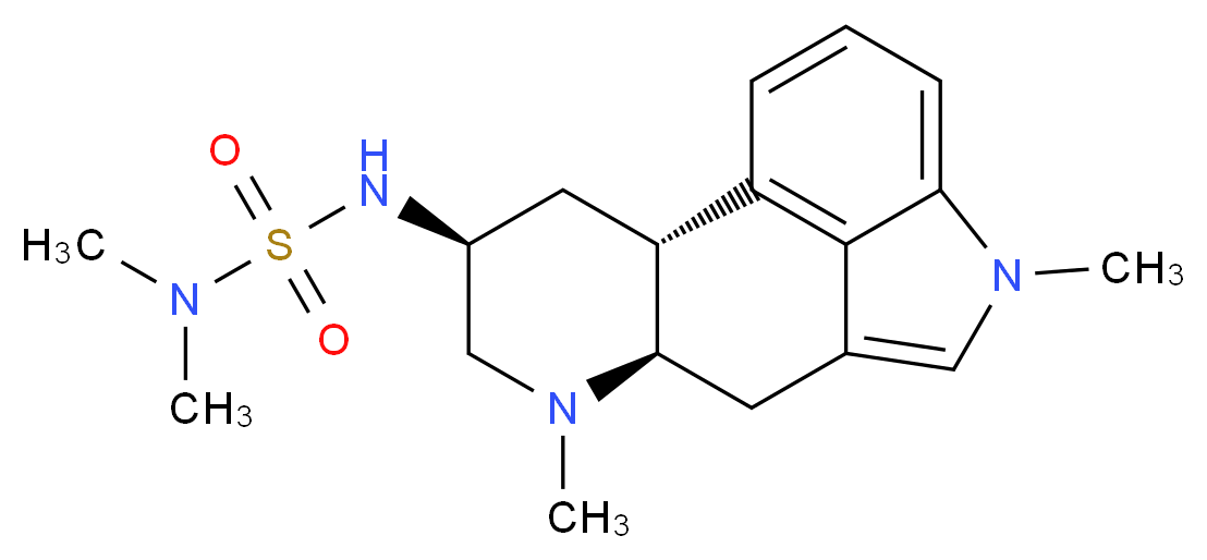 {[(2R,4S,7R)-6,11-dimethyl-6,11-diazatetracyclo[7.6.1.0<sup>2</sup>,<sup>7</sup>.0<sup>1</sup><sup>2</sup>,<sup>1</sup><sup>6</sup>]hexadeca-1(16),9,12,14-tetraen-4-yl]sulfamoyl}dimethylamine_分子结构_CAS_64795-35-3