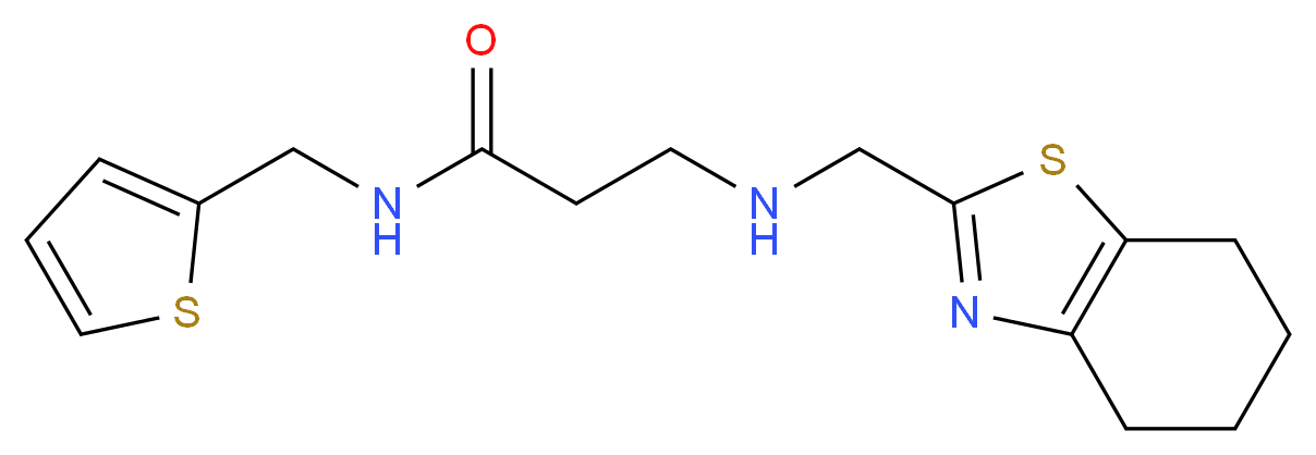 3-[(4,5,6,7-tetrahydro-1,3-benzothiazol-2-ylmethyl)amino]-N-(2-thienylmethyl)propanamide_分子结构_CAS_)