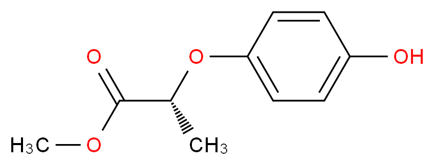 (R)-(+)-2-(4-羟基苯氧基)丙酸甲酯_分子结构_CAS_96562-58-2)