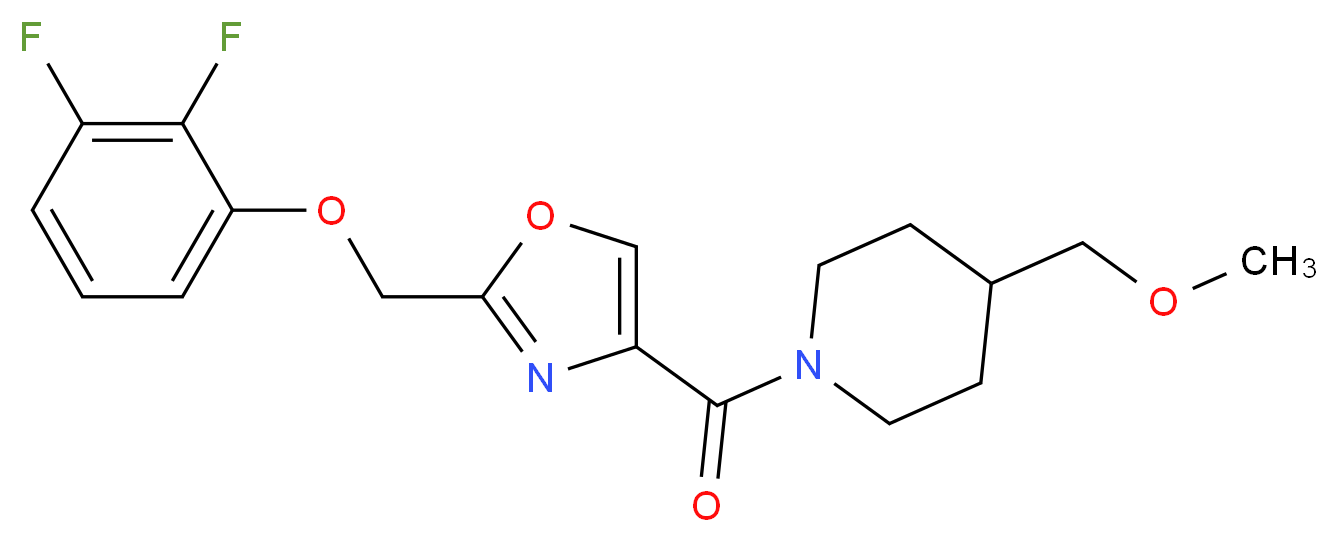 1-({2-[(2,3-difluorophenoxy)methyl]-1,3-oxazol-4-yl}carbonyl)-4-(methoxymethyl)piperidine_分子结构_CAS_)