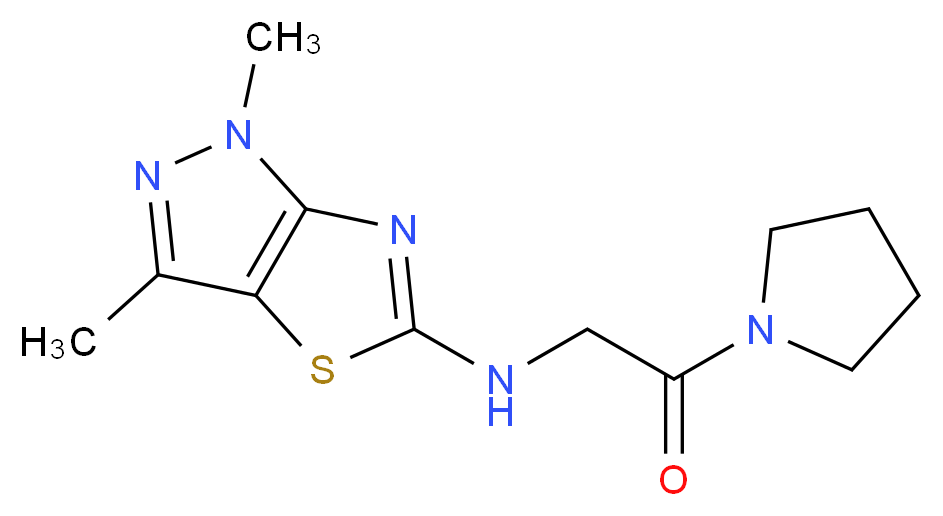 1,3-dimethyl-N-(2-oxo-2-pyrrolidin-1-ylethyl)-1H-pyrazolo[3,4-d][1,3]thiazol-5-amine_分子结构_CAS_)