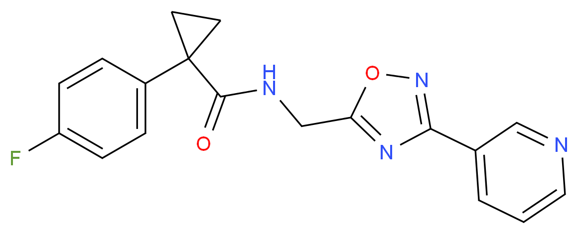 1-(4-fluorophenyl)-N-{[3-(3-pyridinyl)-1,2,4-oxadiazol-5-yl]methyl}cyclopropanecarboxamide_分子结构_CAS_)